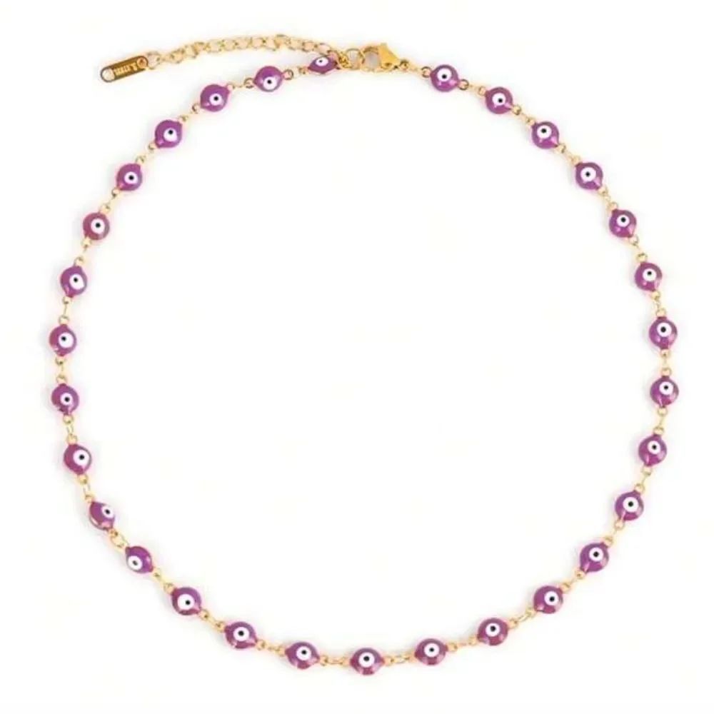 Purple Evil Eye Necklace #2220